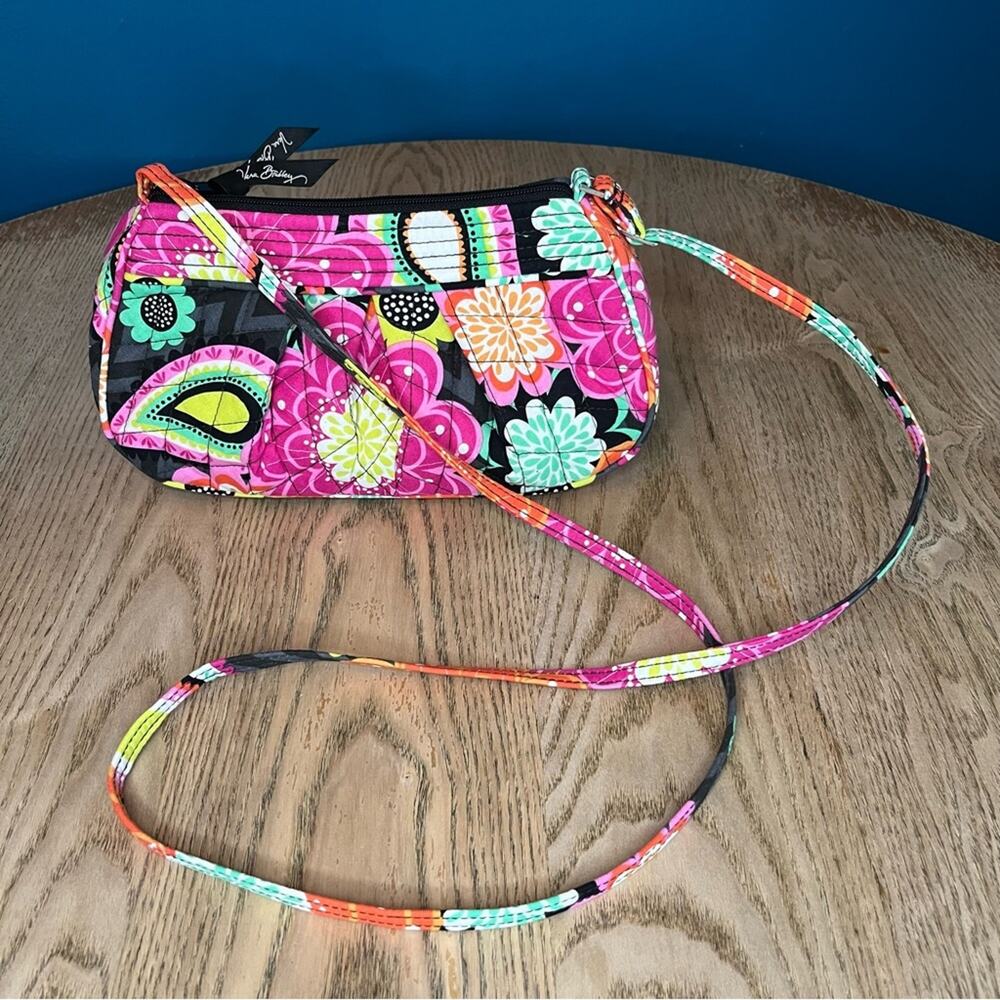 Vera Bradley Ziggy Zinnia Frannie Crossbody Purse Bag Pink Orange